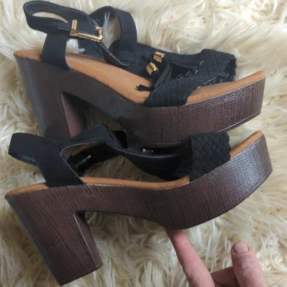 Top Moda Ferry-36 Women's Tassel Braided T-Strap Platform Clog Sandals 8M - Picture 5 of 8